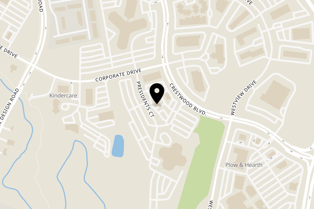 Map showing the location of Kittiwat Thai Kitchen on 5205 Presidents Ct in Frederick